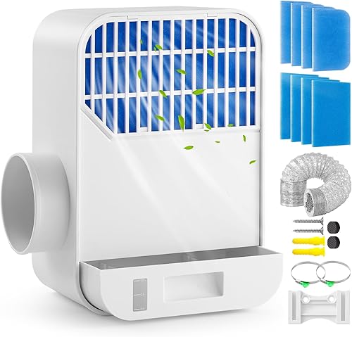 Kit de ventilación para secadora interior 3 en 1 con filtro de 8 capas y manguera de 10 pies, caja de trampa de pelusa con sistema de cajón de agua,
