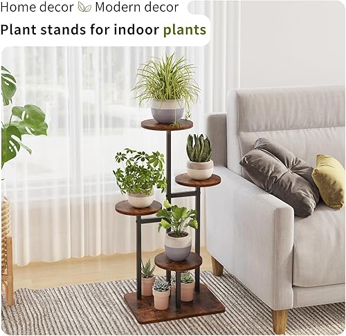 Miniatura 7 de VonDream Soporte redondo de 3 niveles para plantas de interior, soportes escalonados para plantas de interior, soporte de flores de esquina para