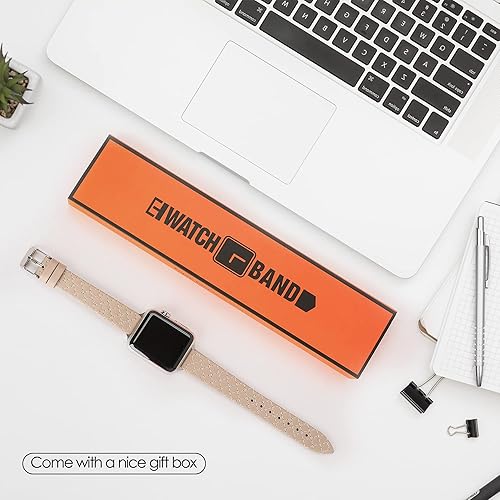 Miniatura 6 de URIZZD Correas de reloj de cuero de grano superior compatibles con correas de Apple Watch de 1.496 pulgadas, 1.575 pulgadas, 1.614 pulgadas, 1.654