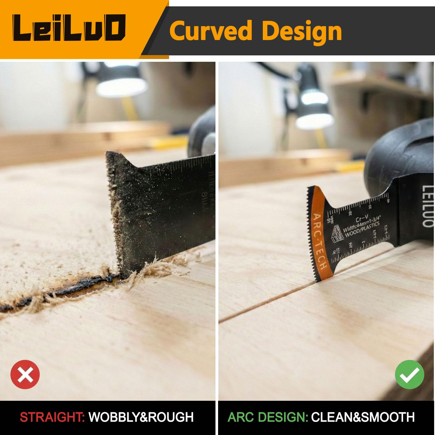 Leiluo, lame per sega oscillante per legno, plastica, a sgancio rapido, kit di lame oscillanti per Dewalt, Worx, Rockwell, Milwaukee Makita Ryobi Silverline Black Decker ecc.
