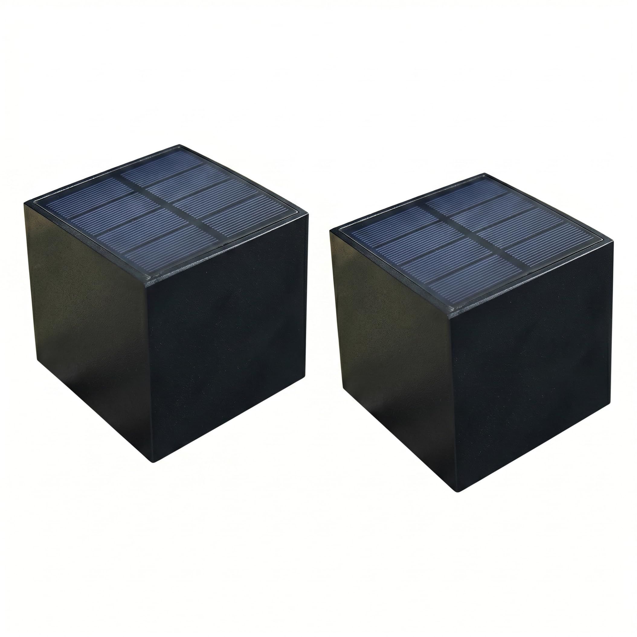 Vervevum 2PCS Solar Outdoor Wall Light, 3.2in Solar Wall Lights for Outside Dual Color Modes Square Ambient Lighting for Garden Fence Yard Walkway, Light