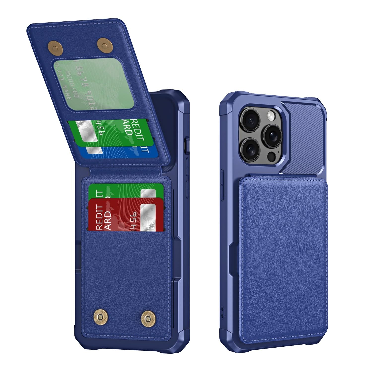 Étui iPhone 15 Plus bleu protection écran rabat portefeuille - 7