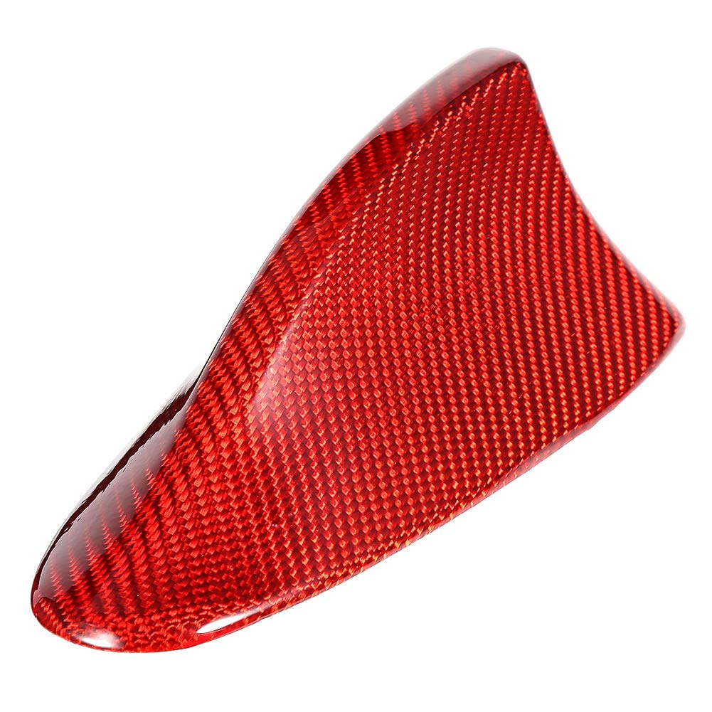 KMISS Car Red Carbon Fiber Shark Fin Antenna Cover Accessory Fit for F10 Car 09-16