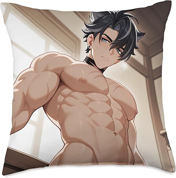 Sexy Boy Hot Pecs Bara Tiddies Gay Yaoi Manga Anime Barazoku Throw Pillow