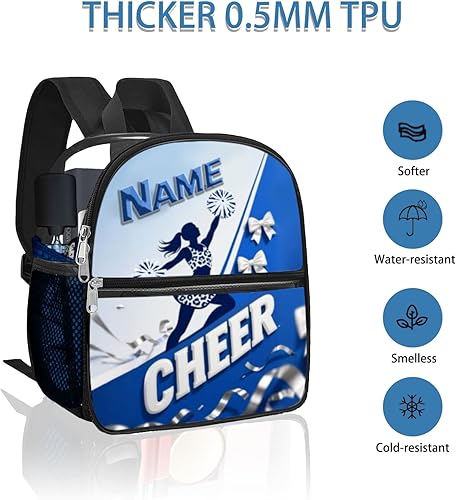 Miniatura 4 de Custom Clear Backpack for Girls - 12x6x12 Inches Cheerleading Schoolbag for Women, Kids, Teens - Stadium Approved Small Transparent TPU Bookbag for