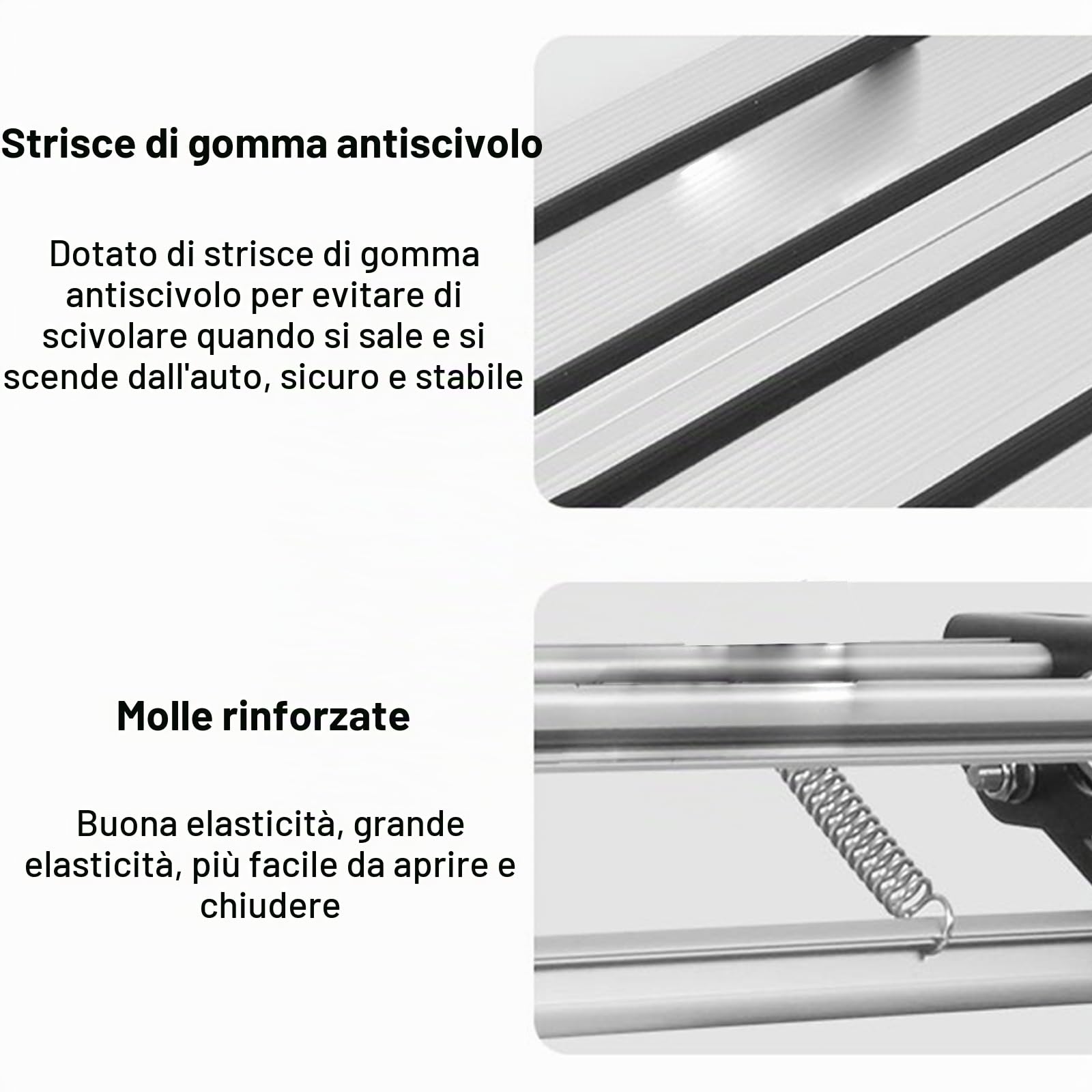 Gradino per Camper, con Luce LED, Accessori Camper Campeggio, 200 kg, Gradini Antiscivolo, Compatti, Espandibili O Ripiegabili con Una Sola Mano, per Roulotte, Camper