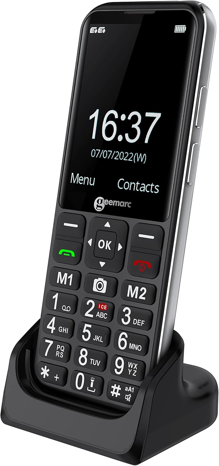 Geemarc CL8600-4G Mobiele Telefoon met Versterkt Ontvangstvolume, Grote Knoppen, SOS-Functie en Geheugentoetsen voor Senioren - Geschikt voor Slechthorenden - Ontgrendeld en Bluetooth - Versie NL
