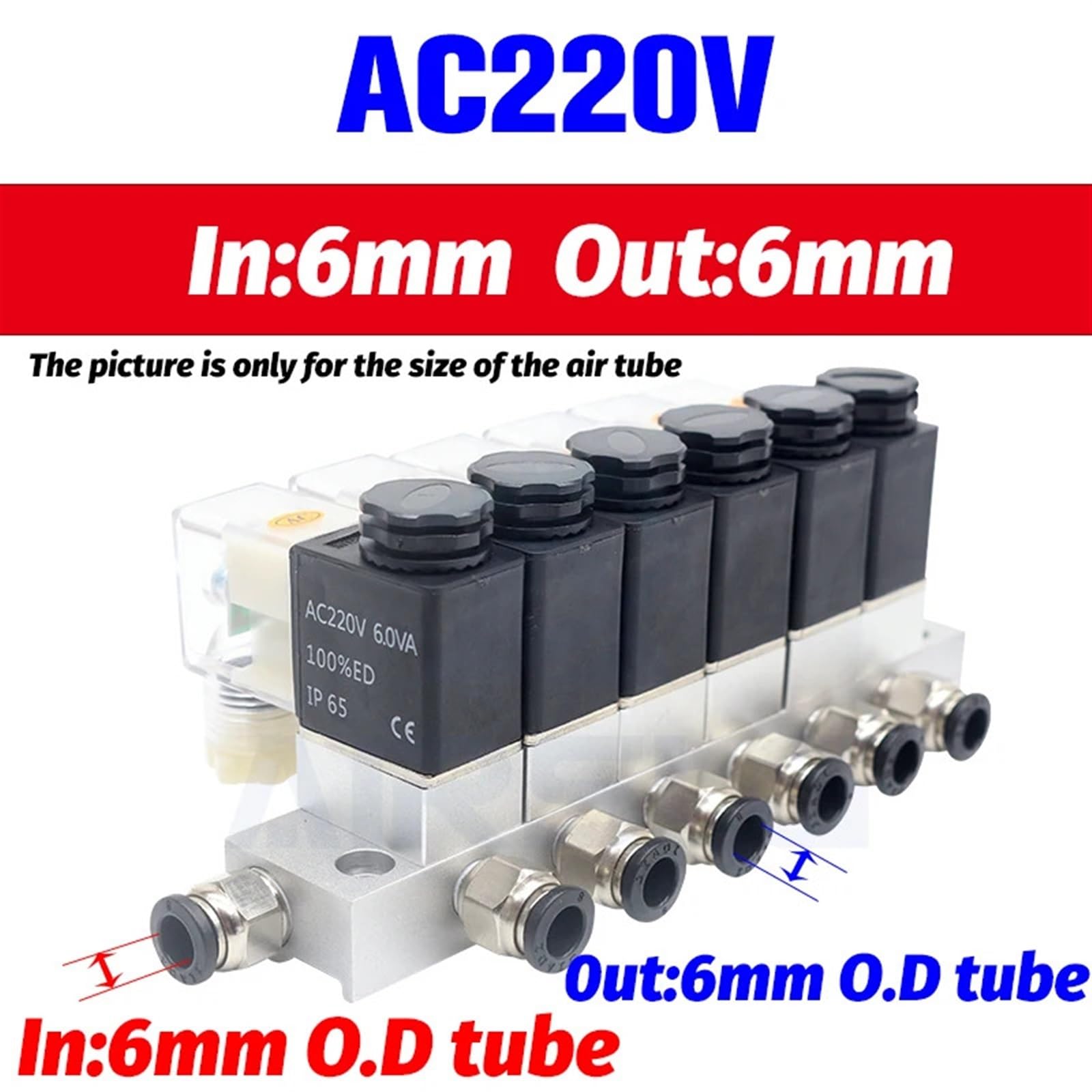 2V025-08 Válvula solenoide neumática 2 vías normalmente cerrada enchufable