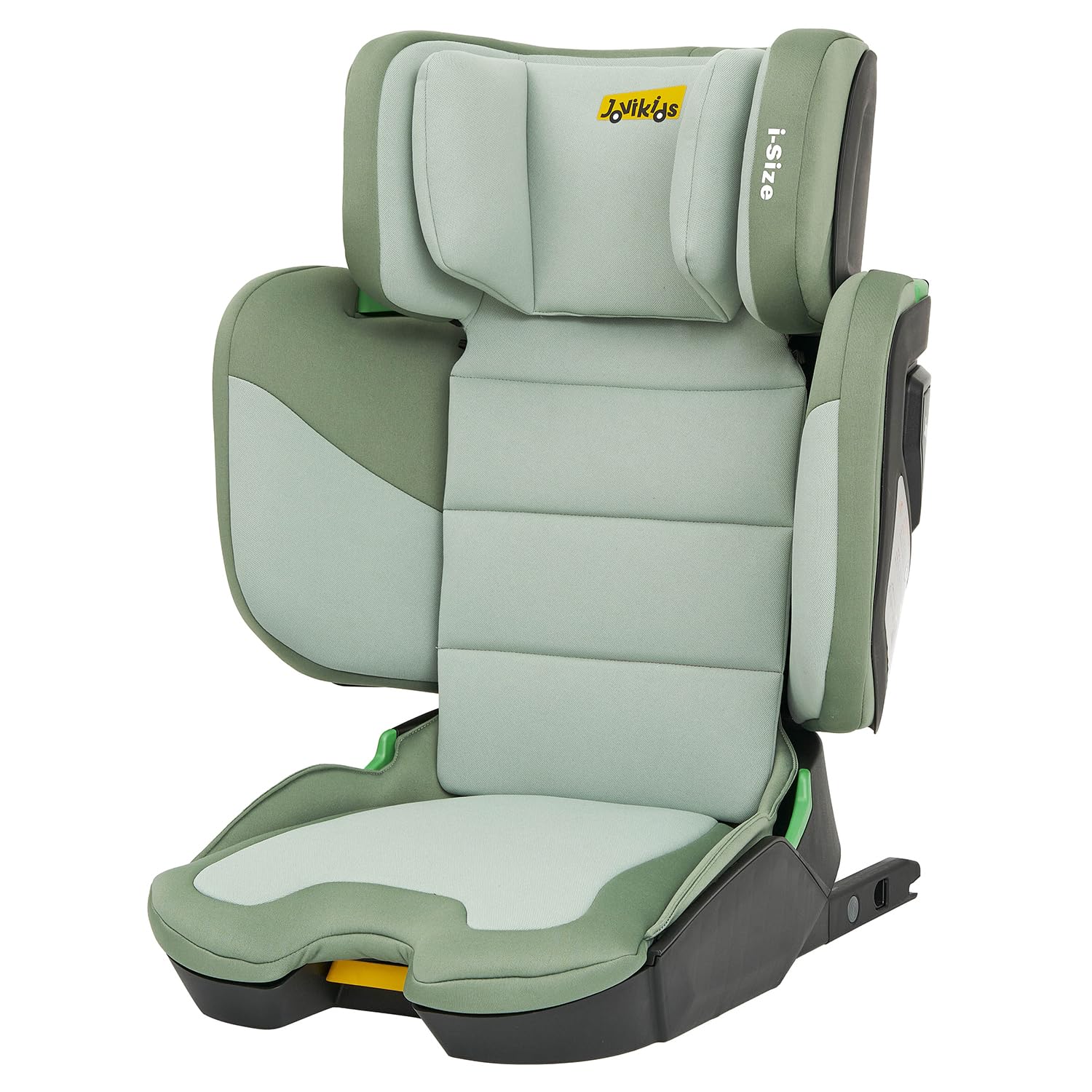 Jovikids Rober i-Size Booster Seat with ISOFIX, Suitable for Kids 100-150cm 3Y-12Y, Adjustbale Height and Width, Cabin Size Portable Toddler Car Seat for Travel, Compact & Folding, ECE R129, Green