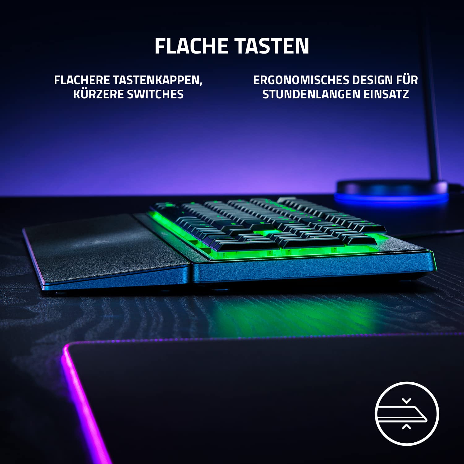 Razer Razer Ornata V3 X - Flache Membran-Tastatur mit Chroma RGB (Lautlose Membran-Switches, Ergonomische Handballenauflage, Tastenkappen Anti-UV-Beschichtung) QWERTZ DE-Layout | Schwarz in use