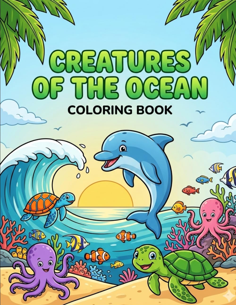 CREATURES OF THE OCEAN COLORING BOOK