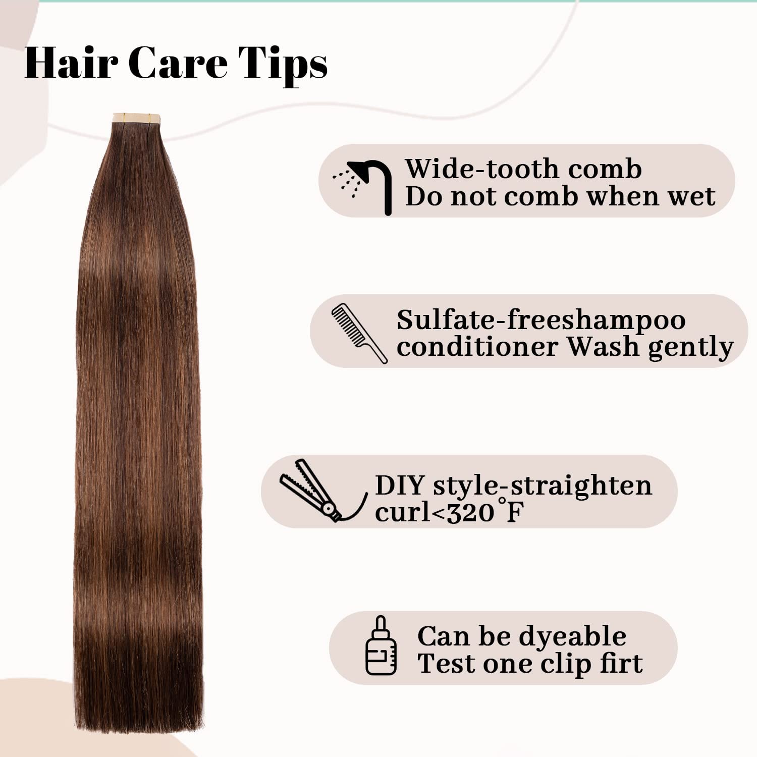 Hotlulana Extension Capelli Veri Biadesivo Marrone Scuro Con Castano(#2/2/6) Extension Capelli Veri 14Pollici 20pcs 35cm 40g Extension Biadesive Capelli Veri Invisible Skin Weft Tape in Extensions.