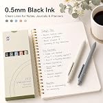 Stylos Gel FIOVER 5pcs Encre Noire Sèche Rapidement Pointe Fine Stylo Écriture Fluide pour Fournitures Scolaires Bureau Maison, Cadeaux pour Femmes et Hommes