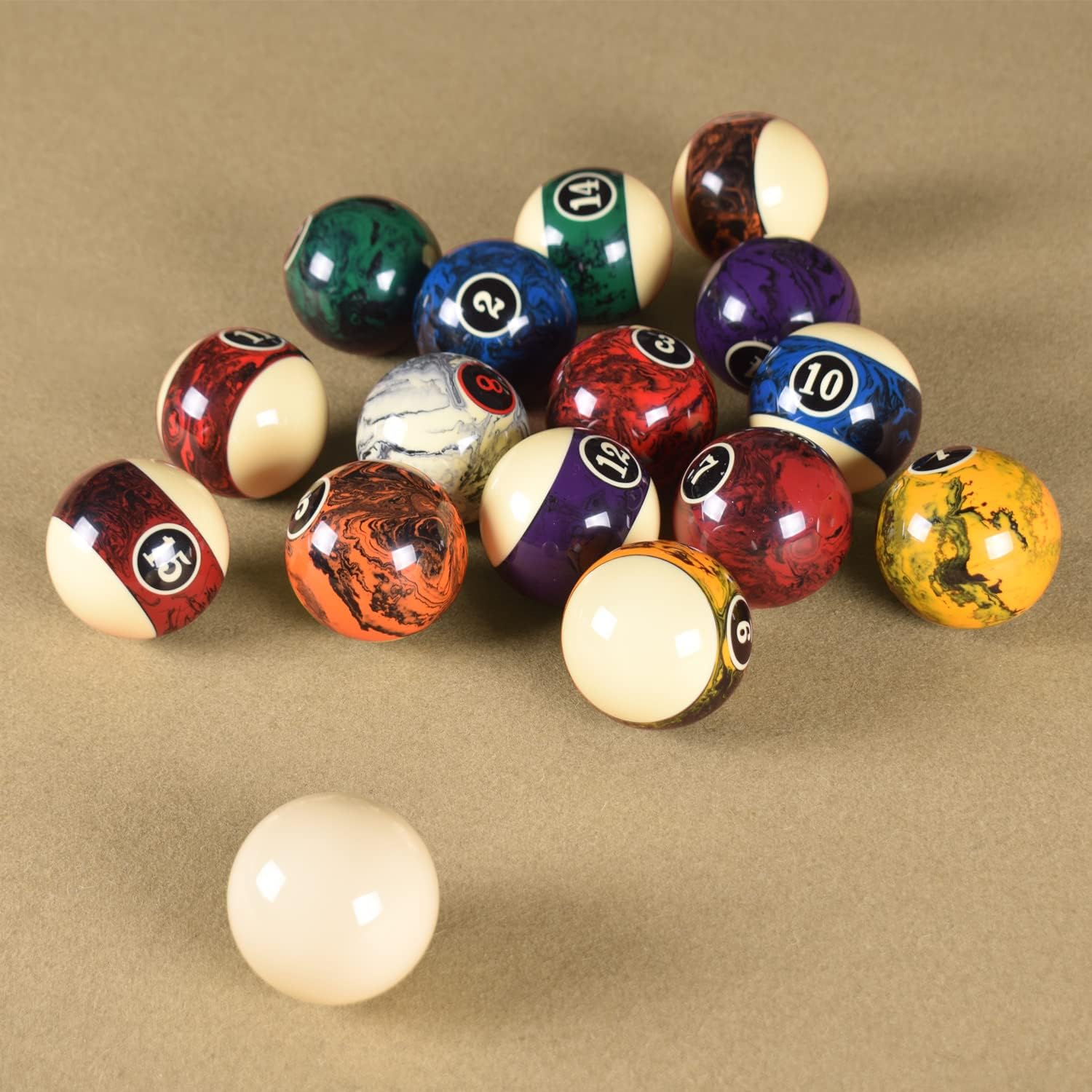 Gamesun 2-1/4”(57.15mm) Pool Ball Set, Pool Table Balls, Complete 16 Ball Set : Sports & Outdoors