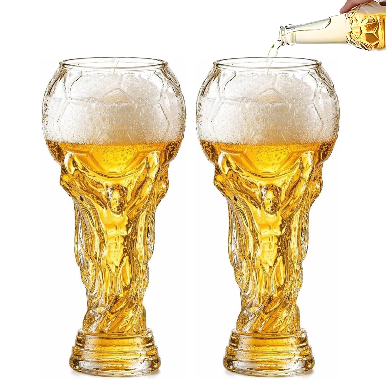Beer Glass for World Football Cup 2026, 800ml Souvenir Wor1d Cup Beer Glass, Soccer Championship Gift for Father's Day Birthday (2PC - 800ml)
