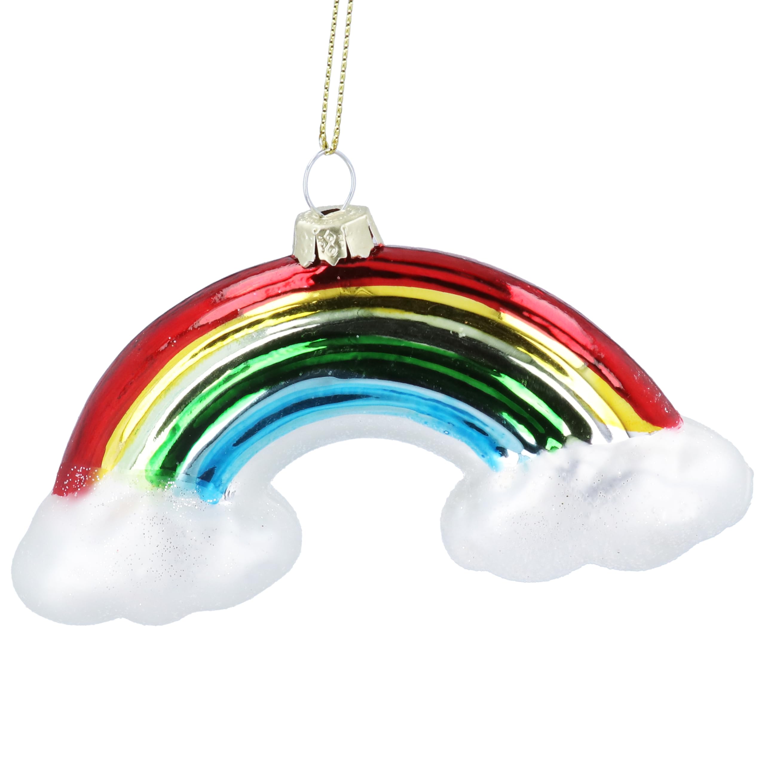 Gisela Graham Glass Rainbow Christmas Tree Decoration, Multicoloured