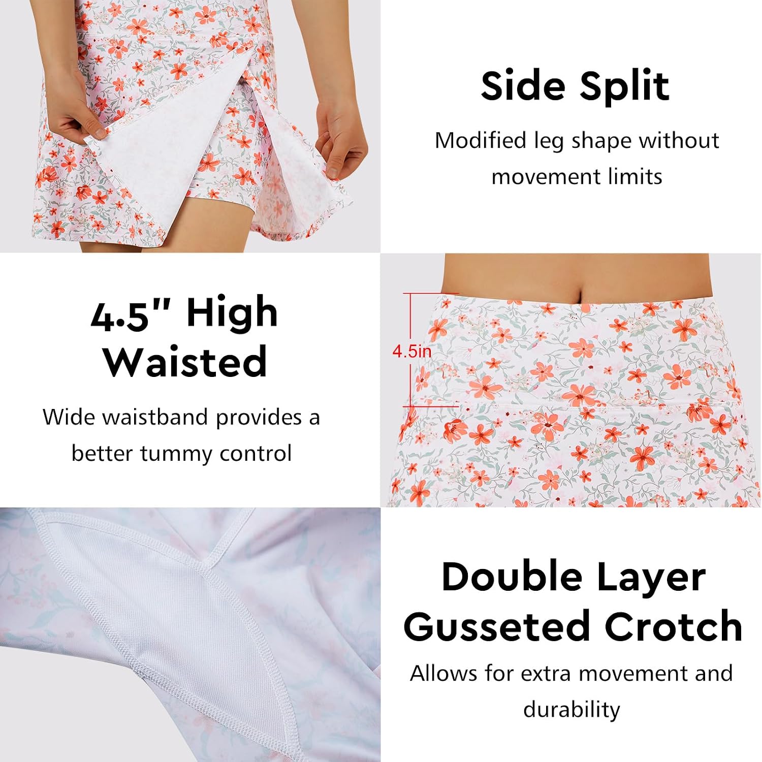 ANIVIVO Women's Swim Skirt Bathing Suit Bottom High Waisted Swim Skort Tummy Control Split Swimsuit Bottom with Pockets