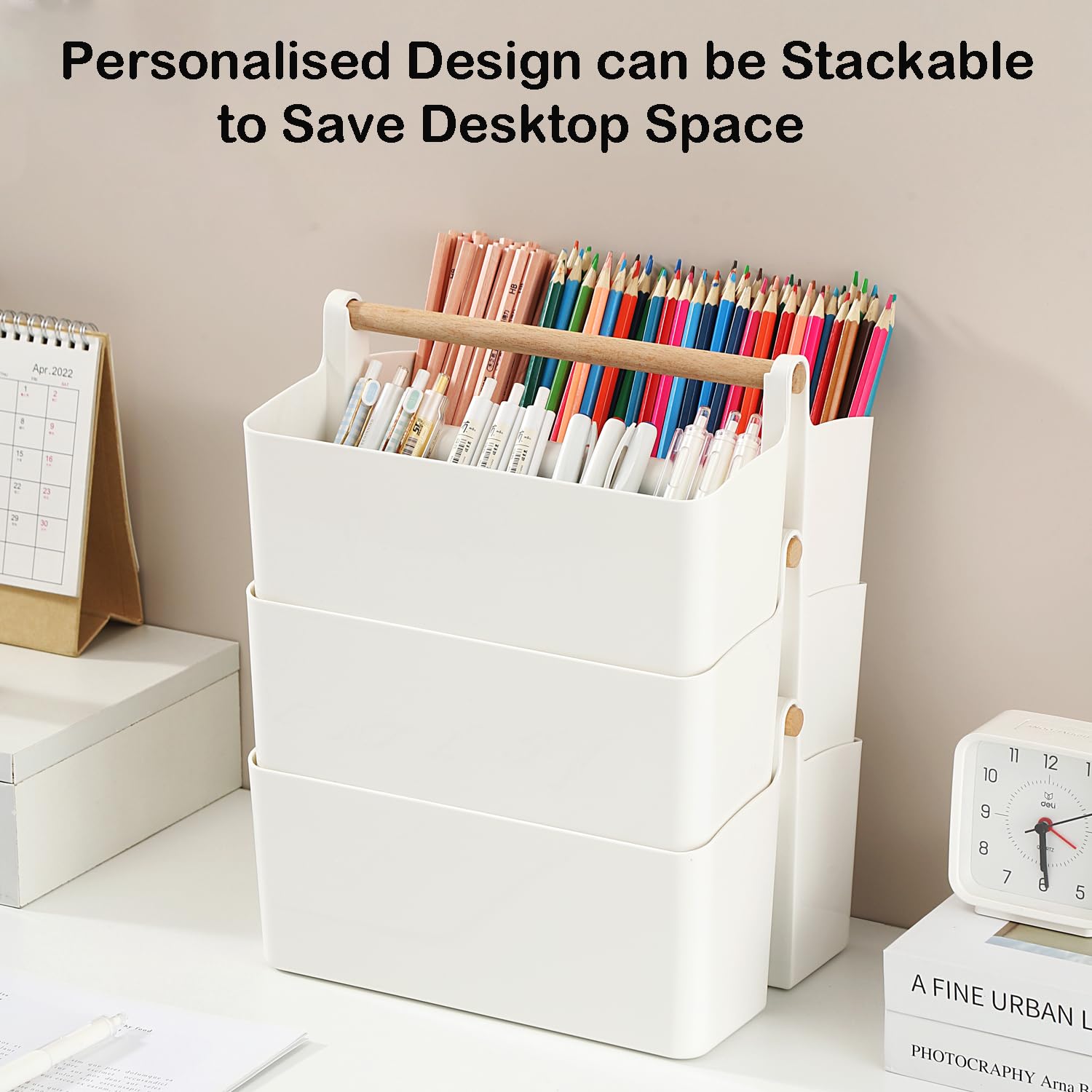Himilucky Pen Holder, Desk Organisers with 8 Compartments Pencil Organizer - Image 4