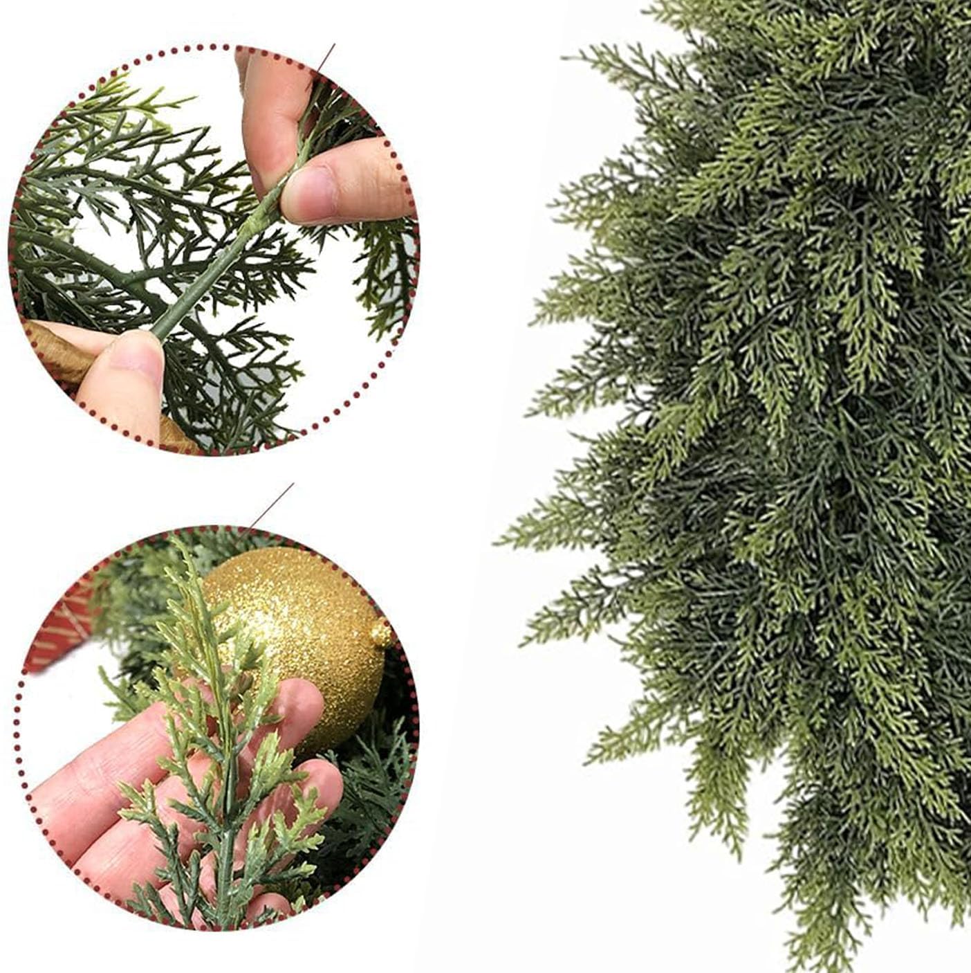 2PACK 6 Ft Christmas Cedar Garland, Realistic Faux Pine Garlands, Green Artificial Greenery Garland for Winter Home, Mantle, Fireplace, Indoor, Outdoor Christmas Decorations - Image 4