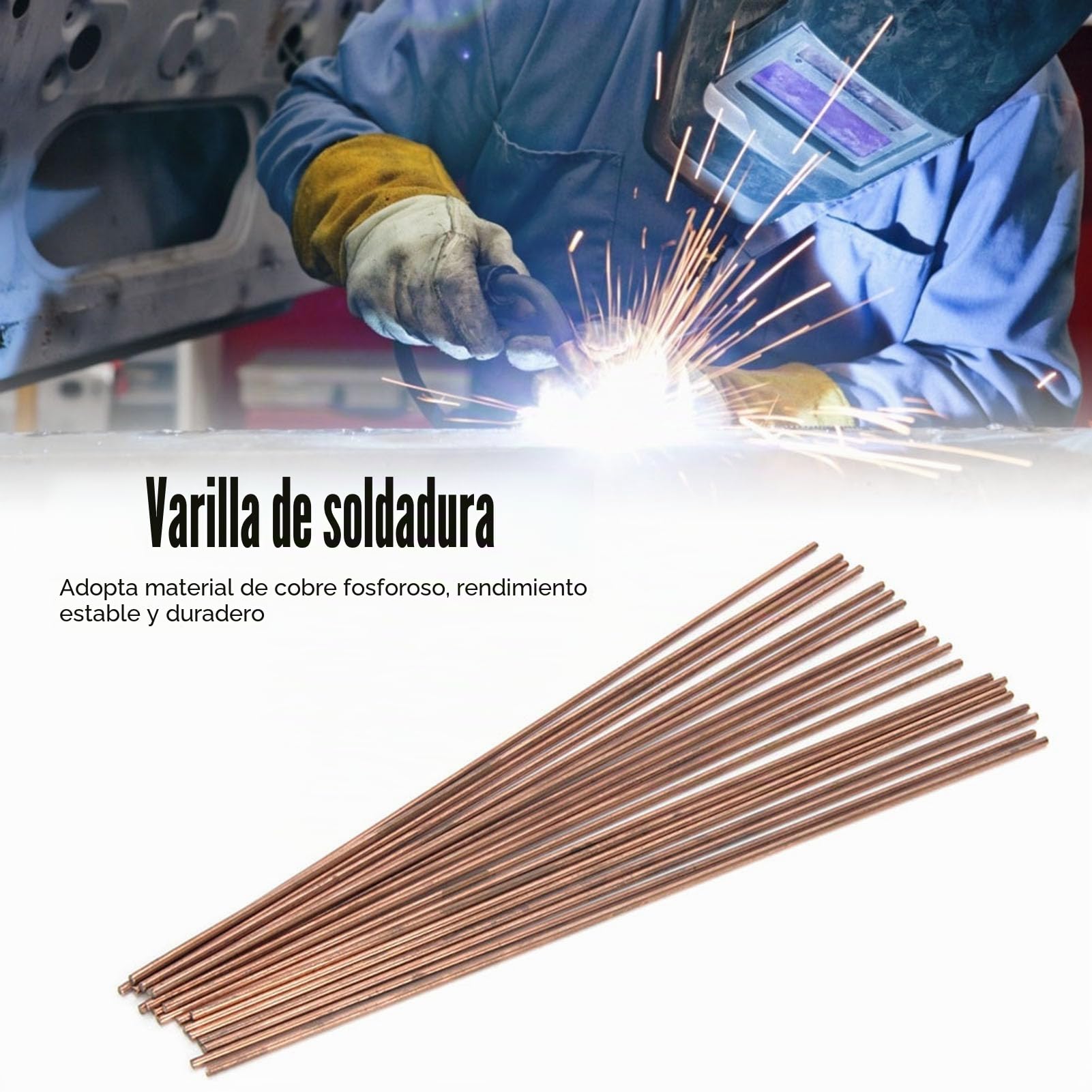 20PCS varilla de soldadura de cobre varilla de plata para soldar cobre 9,8 pulgadas de cobre fos forado caliente soldadura varillas Tig equipo de soldadura de TIG Welding Equipment