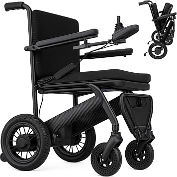 Vive Lightweight Electric Wheelchair for Adults. | 35 lbs Carbon Fiber, Foldable Power Chair, Portable Motorized, Travel Friendly, Compact Collapsible Frame