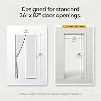 Vista 2 de AUGO - Puerta de malla de fibra de vidrio magnética - Autoadhesiva, resistente, partición de malla manos libres que mantiene alejados los insectos