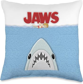 Jaws 50th Anniversary Poster Plush Style Front & Back Throw Pillow