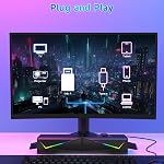 AOC Bluetooth 5.3 Haut-parleurs d'ordinateur Détachable Soundbar & Modes stéréo RGB Jeu PC Conférenciers USB Commande tactile motorisée 10W pour Ordinateur portable de bureau Monitor PS5 Commutateur Xbox