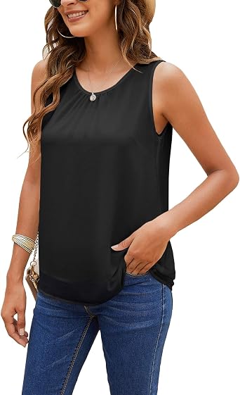 Sleeveless Chiffon Tank Top 