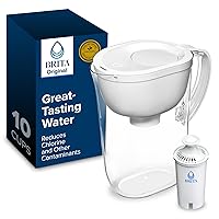 Vista 1 de Brita Jarra de filtro de agua de todo el día, blanco, grande, 10 taza, 1 cuenta