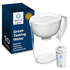 Brita Large Water Filter Pitcher for Tap and Drinking Water Includes 1 Standard Filter BPA-Free Lasts Two Months
