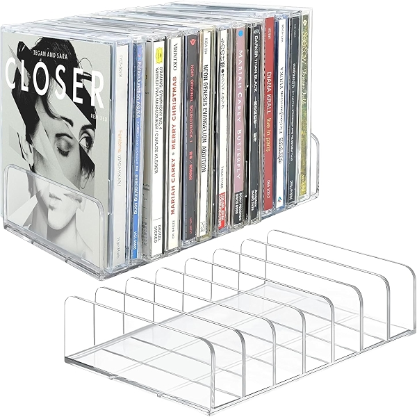Прозрачный держатель для CD 2 шт акриловая стойка для CD DVD подставка для косметики органайзер для CD лотки для кассет игровые кассеты книги косметика