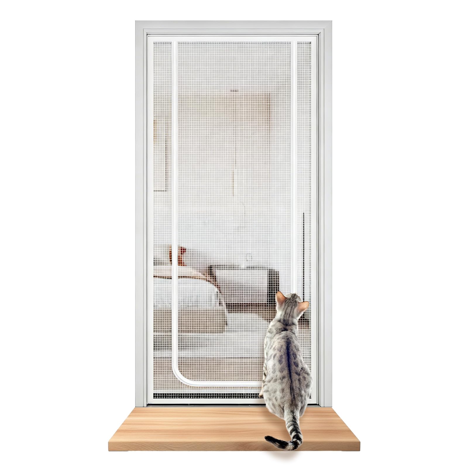 Cats Screen Door, Curtain Pet Fly Screendoor, 2x0.8M
