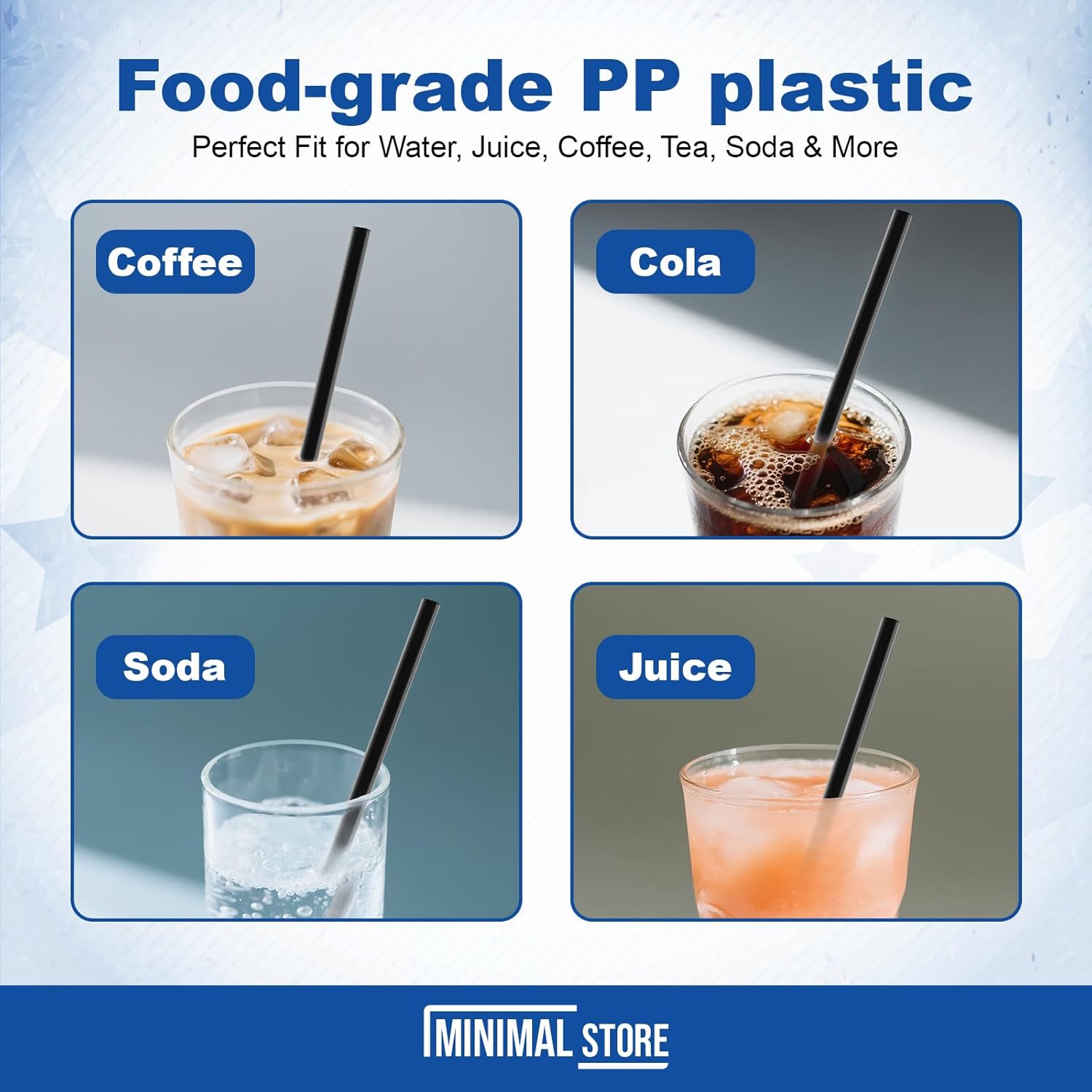 200 PCS Plastic Drinking Straws Disposable – Unwrapped Black Straws, 7.75" x 0.24", BPA-Free Plastic Straws for Daily Use, Office, Events - Image 3