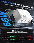 66W 4 en 1 Chargeur mural rétractable, USB Chargeur rapide de type C pour iPhone 17 Chargeur de voyage pour appareils multiples, Bloc de recharge rapide pour Mac Book Pro/Air, M1 M2 M3 M4, iPad Pro,Galaxy, pixels
