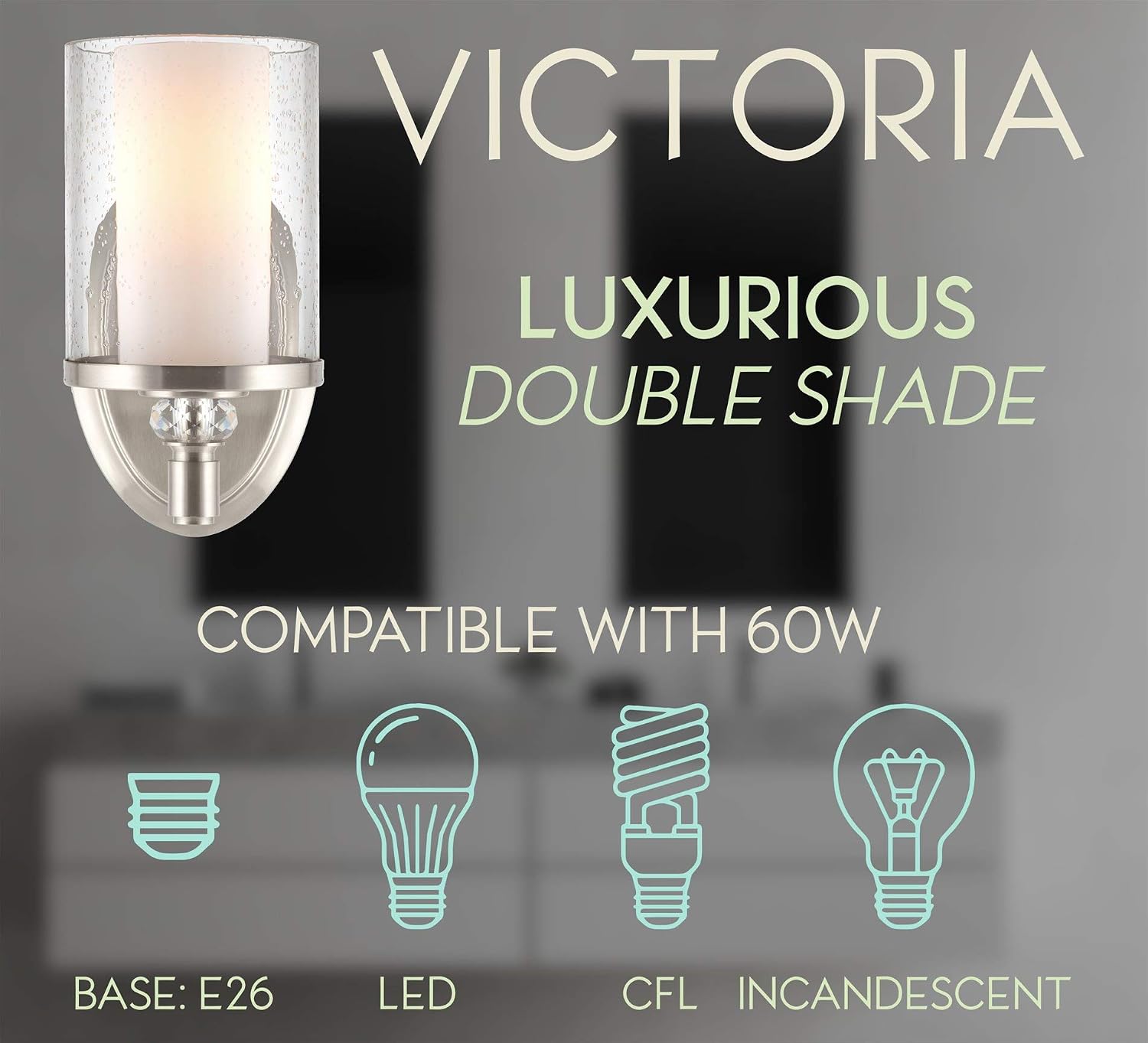Flash Deals - 60% OFF Kira Home Victoria 10 Transitional Wall Sconce, Frosted Glass Inner Shade + Clear Seeded Glass Outer Shade, Brushed Nickel Finish Flash Deals - 70% OFF Kira Home Victoria 10 Transitional Wall Sconce, Frosted Glass Inner Shade + Clear Seeded Glass Outer Shade, Brushed Nickel Finish