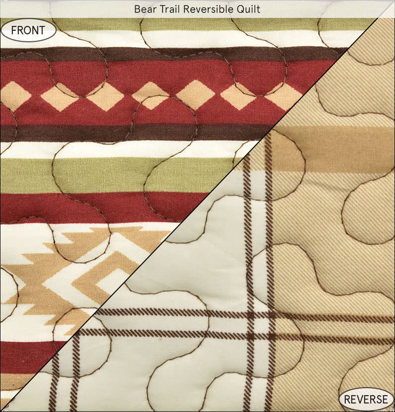 Image of Paseo Road Bear Trail 3 Piece Quilt Set with Pillow Shams, King Size