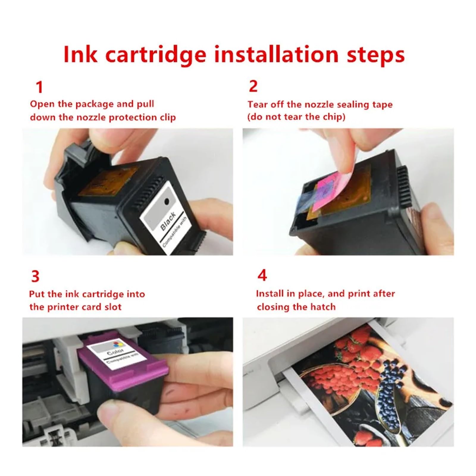 Cartouche D'encre Rechargeable 305XL. Compatible Avec HP 305 DeskJet 2710, 2720, 4110, 4120, 4130, ENVY 6010, 6020, 6030, 6420.(1BK 1C)