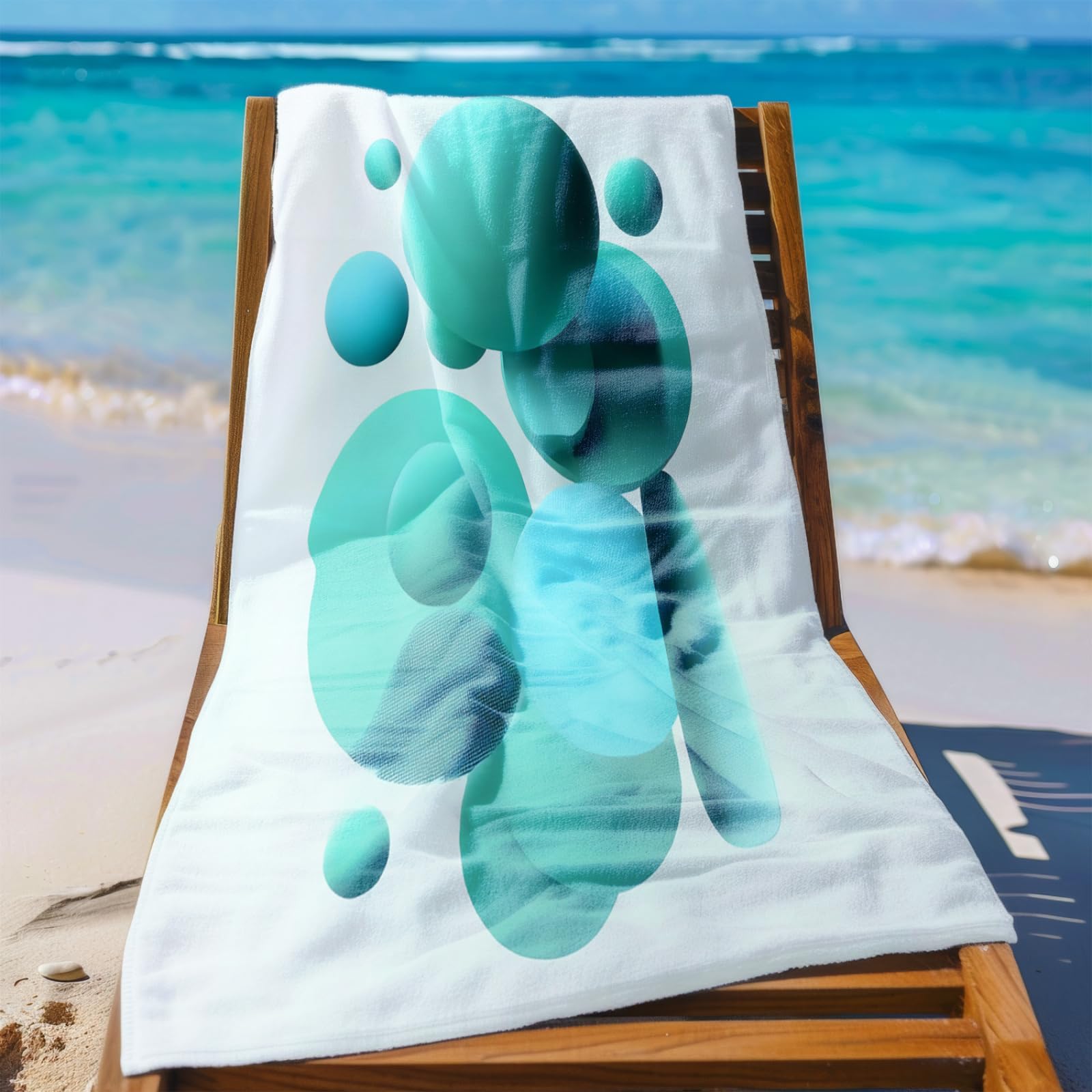 Generisch Telo Mare Microfibra 180X90 Circolo Verde Chiaro Asciugamano da Spiaggia Asciugatura Rapida Telo Mare Antisabbia Morbido e Leggero Adatto Per Yoga in Spiaggia Nuoto