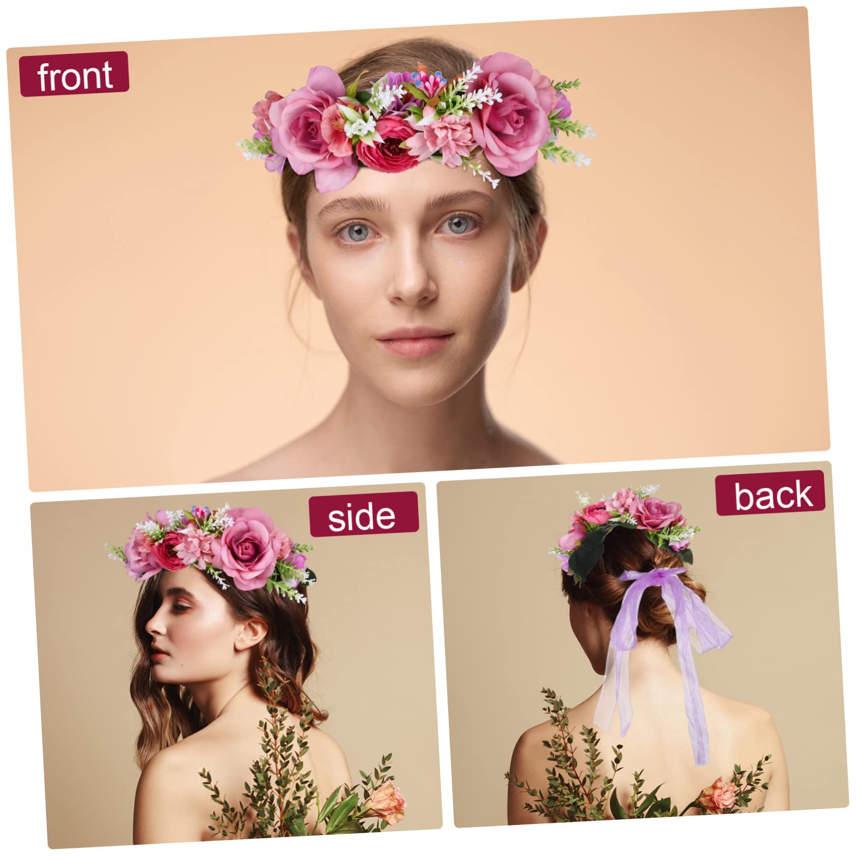 2piezas Diadema De Flores Artificiales Tocado Para Bodas y Accesorio Chic Para Mujeres