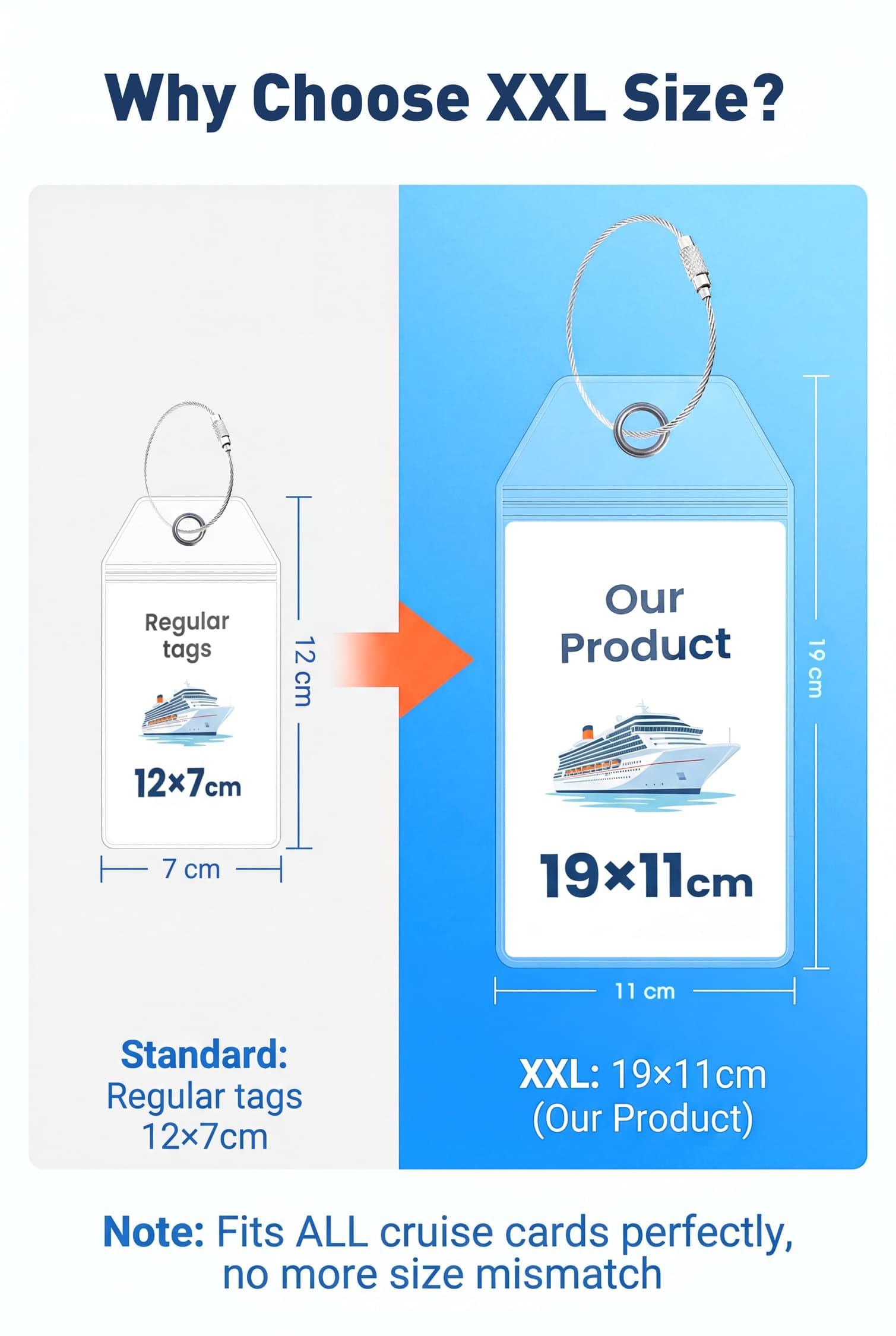 Kofferanhänger für Kreuzfahrt, XXL Cruise Gepäckanhänger (4 Pack, 19*11cm) – Ansicht 4