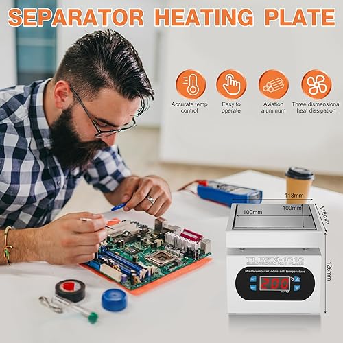 Miniatura 6 de placa caliente de la estación de soldadura de 350W 110V, laboratorio eléctrico del calentador de la reanudación del precalentamiento del