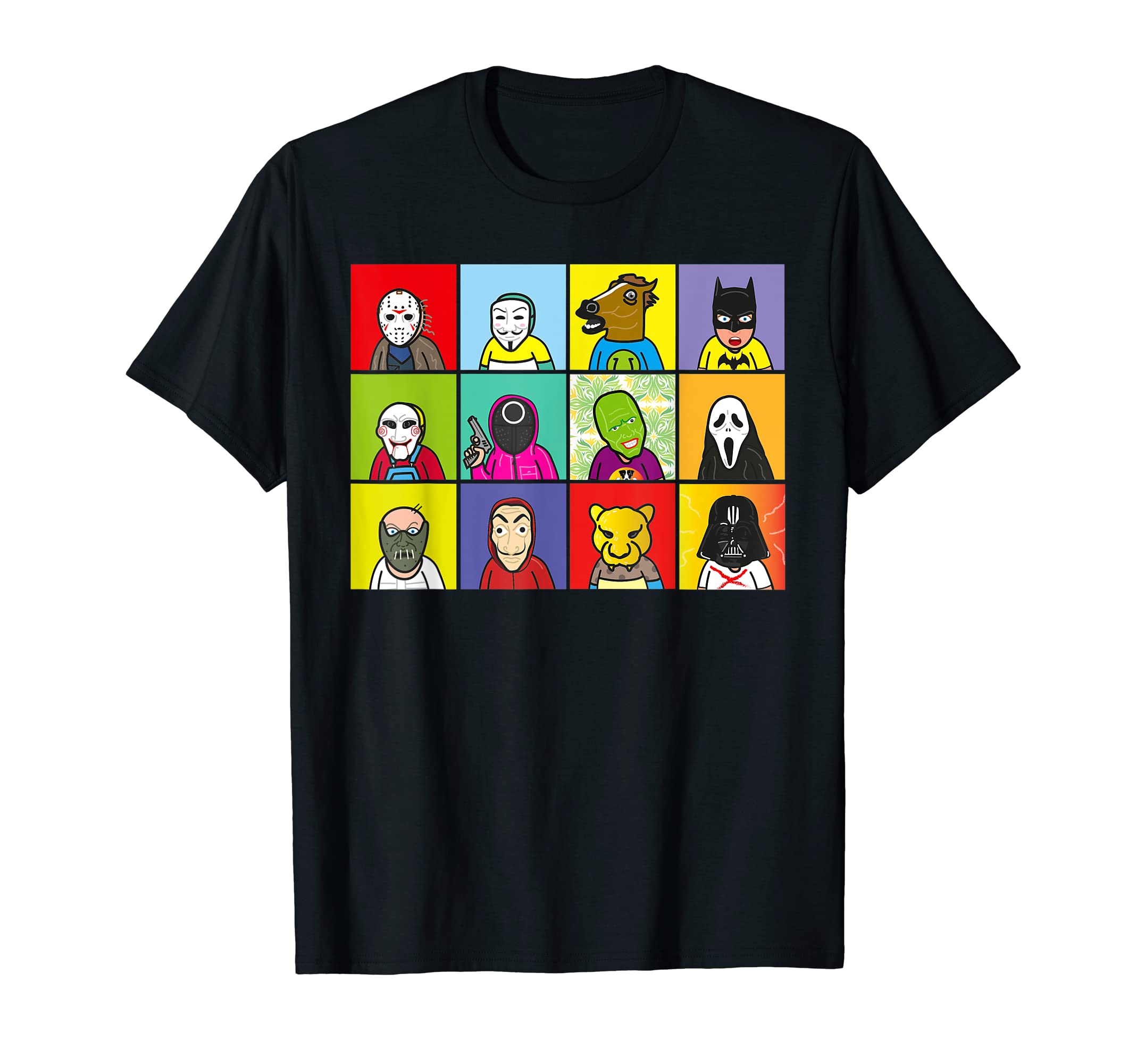 Mask maniacs funny characters humor T-Shirt