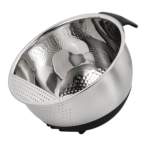 Rice Washing Bowl with Strainer Quinoa Washer Bowl, Stainless Steel