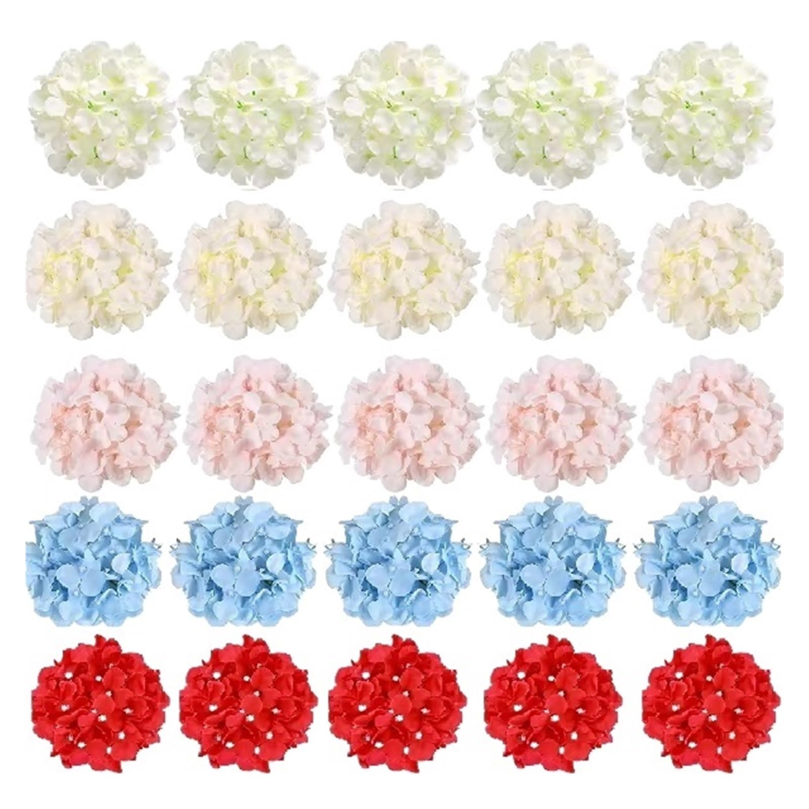 Casetlong 40/80/100Pcs Artificial Flowers Silk Hydrangea Heads Stems For Wedding Fake(Mix,100 Pcs)