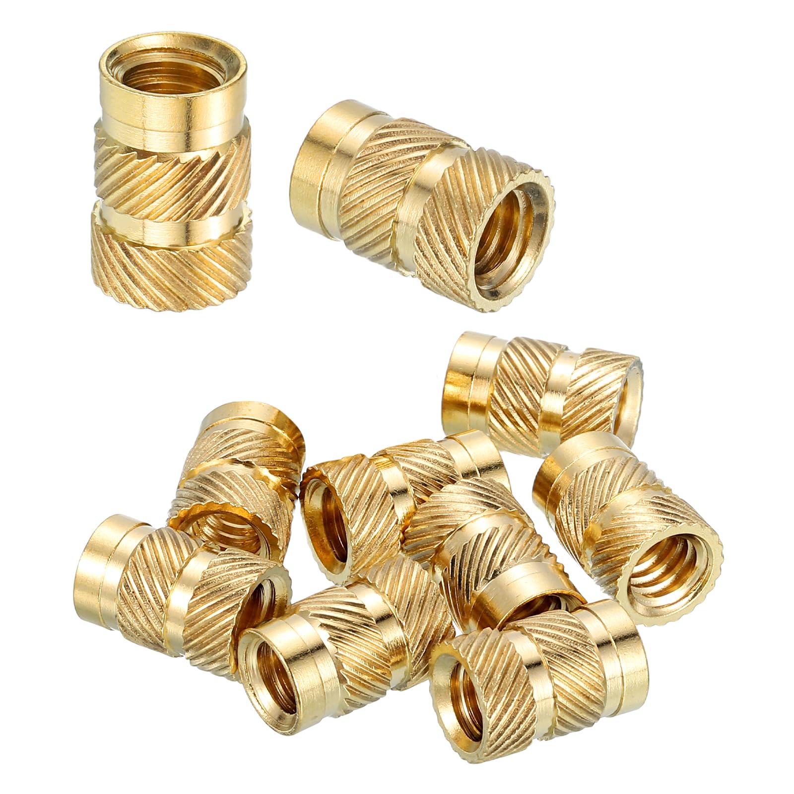 sourcing map 10 Pcs Threaded Inserts 1/4"-20UNC x 12.7mm l x 8.7mm OD