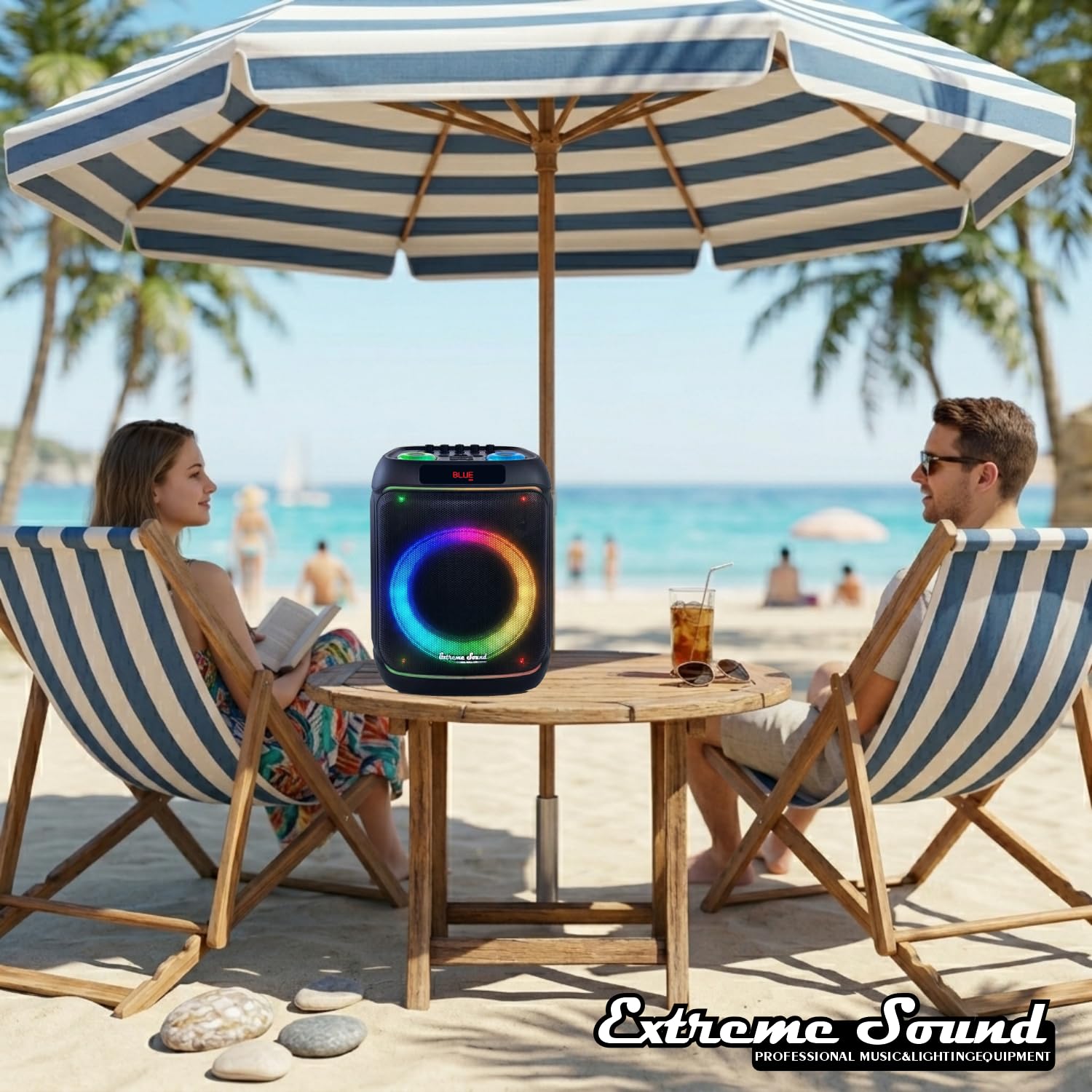 Extreme Sound Karaoke Professionale con 2 Microfoni Wireless, Cassa Bluetooth Portatile, Sistema Karaoke Completo per Adulti, Feste e Eventi Subwoofer 21 Cm.