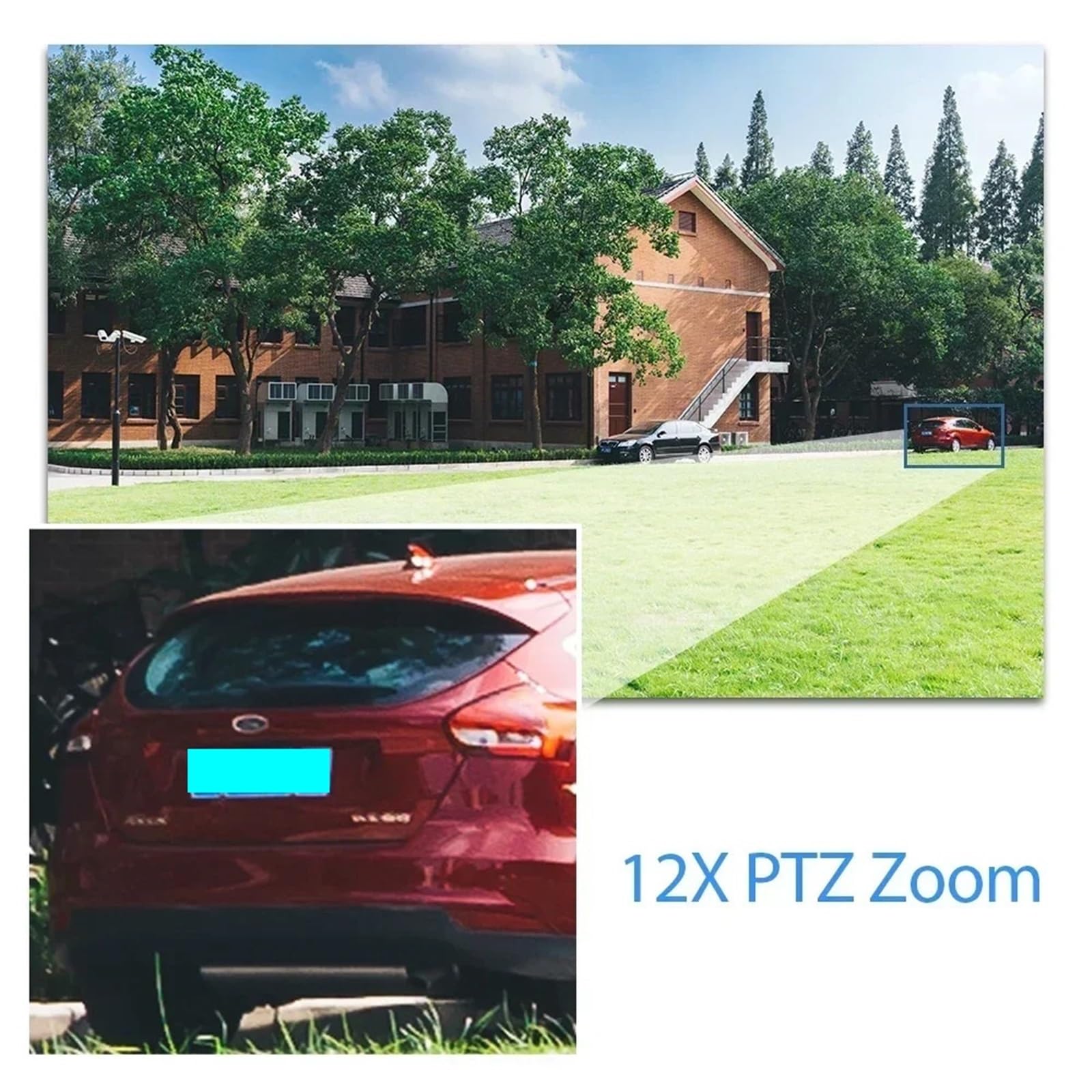 4K 8MP Optical POE PTZ Camera Outdoor 12X Zoom IP Surveillance Camera 100m IR Night Vision AI Street Security CCTV RTSP Network