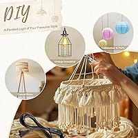 Vista 4 de DiCUNO Cable de extensión de linterna colgante, lámpara de control de interruptor de cable en línea E26, interruptor cerca de enchufe polarizado, 20