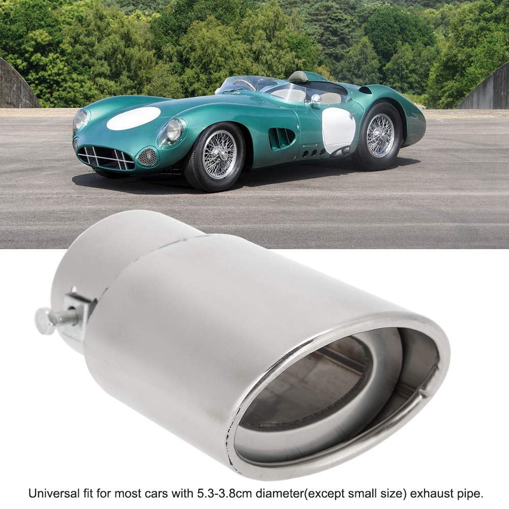 Terminale Scarico Auto Sportivo - Modifica Universale Per Auto Silenziatore Di Scarico Posteriore In Acciaio Inossidabile Tubo Punta Per Auto Silenziatore Di Coda Gola Di Coda Gola(Piatto